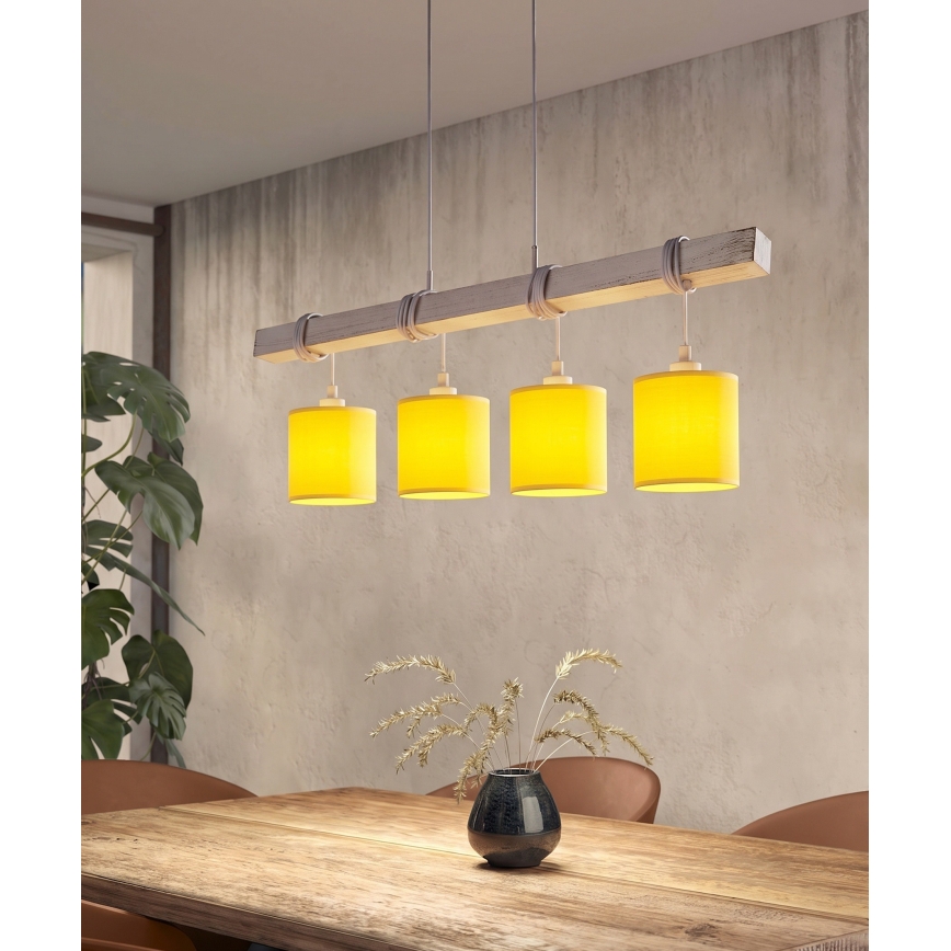 Brilagi - Lampadario LED a cavo NUBILA 4xE27/60W/230V grigio/giallo