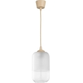 Brilagi - Lampadario LED a cavo RETRO GLASS 1xE27/60W/230V Ø 14 cm beige/bianco