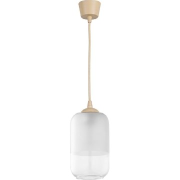 Brilagi - Lampadario LED a cavo RETRO GLASS 1xE27/60W/230V Ø 14 cm beige/bianco