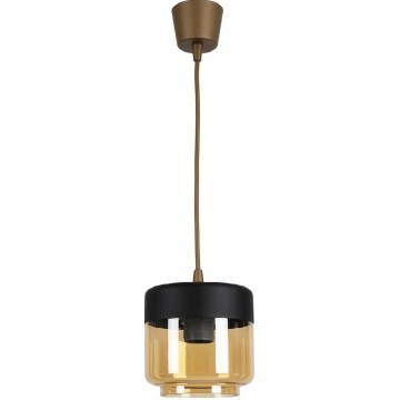 Brilagi - Lampadario LED a cavo RETRO GLASS 1xE27/60W/230V Ø 14 cm marrone/beige fumé/nero