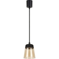 Brilagi - Lampadario LED a cavo RETRO GLASS 1xE27/60W/230V Ø 15,5 cm nero/beige fumé