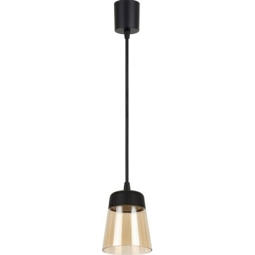 Brilagi - Lampadario LED a cavo RETRO GLASS 1xE27/60W/230V Ø 15,5 cm nero/beige fumé