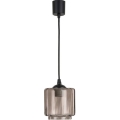 Brilagi - Lampadario LED a cavo RETRO GLASS 1xE27/60W/230V Ø 15 cm nero/beige fumé