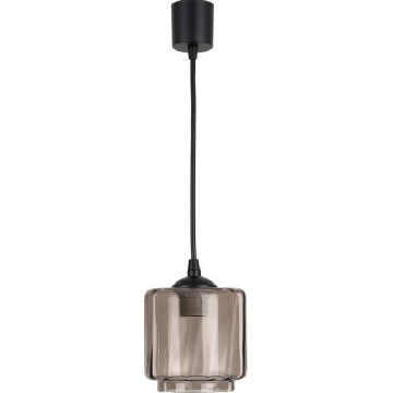 Brilagi - Lampadario LED a cavo RETRO GLASS 1xE27/60W/230V Ø 15 cm nero/beige fumé