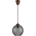 Brilagi - Lampadario LED a cavo RETRO GLASS 1xE27/60W/230V Ø 18 cm marrone/grigio fumé