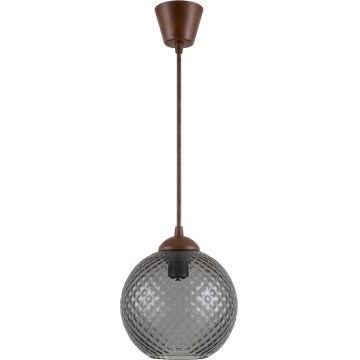 Brilagi - Lampadario LED a cavo RETRO GLASS 1xE27/60W/230V Ø 18 cm marrone/grigio fumé