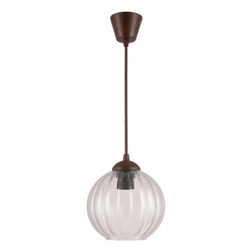 Brilagi - Lampadario LED a cavo RETRO GLASS 1xE27/60W/230V Ø 18 cm marrone/trasparente