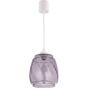 Brilagi - Lampadario LED a cavo RETRO GLASS 1xE27/60W/230V Ø 26 cm bianco/grigio fumé