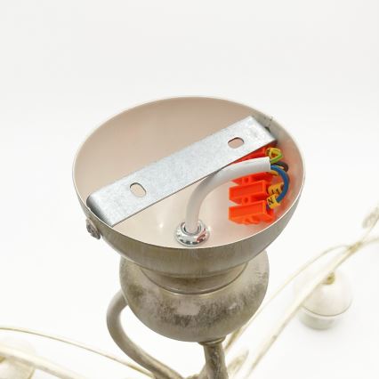 Brilagi - Lampadario LED a montaggio superficiale ANTICO 3xE27/60W/230V patina bianca