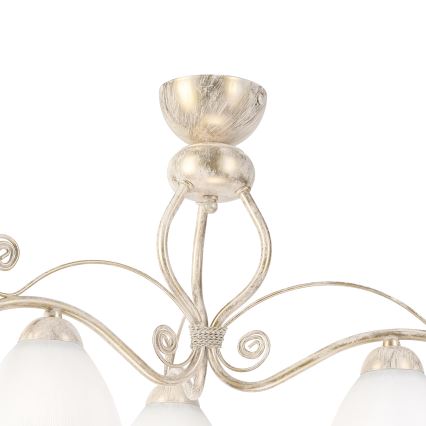 Brilagi - Lampadario LED a montaggio superficiale ANTICO 3xE27/60W/230V patina bianca