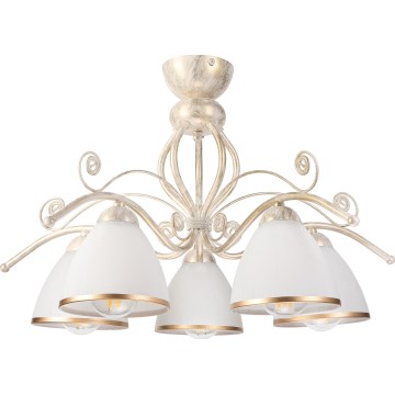 Brilagi - Lampadario LED a montaggio superficiale ANTICO 5xE27/60W/230V 3000K bianco patinato