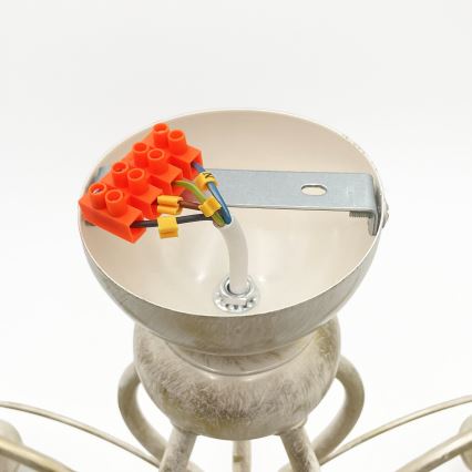 Brilagi - Lampadario LED a montaggio superficiale ANTICO 5xE27/60W/230V 3000K bianco patinato
