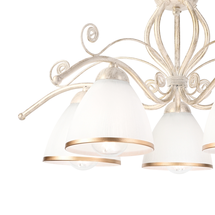 Brilagi - Lampadario LED a montaggio superficiale ANTICO 5xE27/60W/230V 3000K bianco patinato