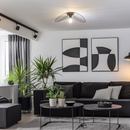 Brilagi - Lampadario LED a montaggio superficiale CERIA WIRE 1xE27/40W/230V 40x56 cm nero