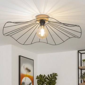 Brilagi - Lampadario LED a montaggio superficiale CERIA WIRE 1xE27/40W/230V Ø 80 cm nero/rovere