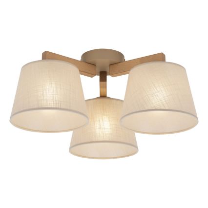 BRILAGI - Lampadario LED a montaggio superficiale LATTE SABIA 3xE27/15W/230V pino/beige