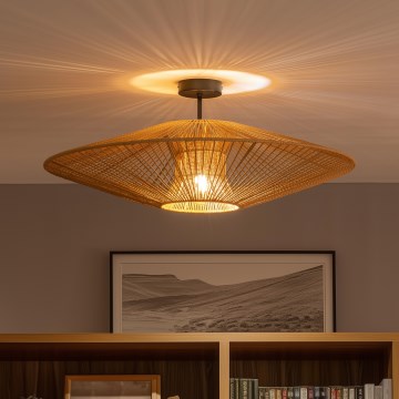 Brilagi - Lampadario LED a plafone CERIA BOHO 1xE27/60W/230V Ø 70 cm nero/marrone
