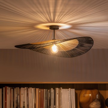 Brilagi - Lampadario LED a plafone CERIA BOHO 1xE27/60W/230V Ø 80 cm nero/marrone/nero