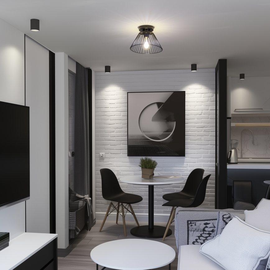 Brilagi - Lampadario LED a plafone CERIA WIRE 1xE27/40W/230V Ø 30 cm nero