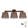 BRILAGI - Lampadario LED a plafone LATTE 3xE27/15W/230V pino/marrone