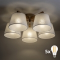 BRILAGI - Lampadario LED a plafone LATTE SABIA 5xE27/15W/230V pino/bianco