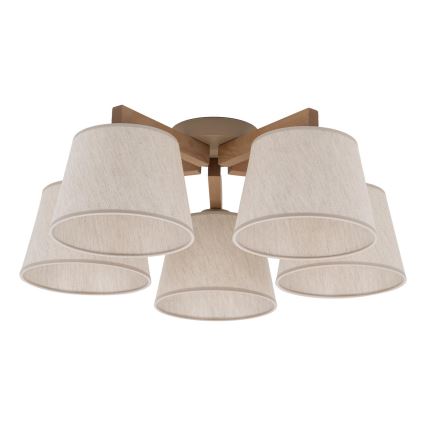 BRILAGI - Lampadario LED a plafone LATTE SABIA 5xE27/15W/230V pino/crema