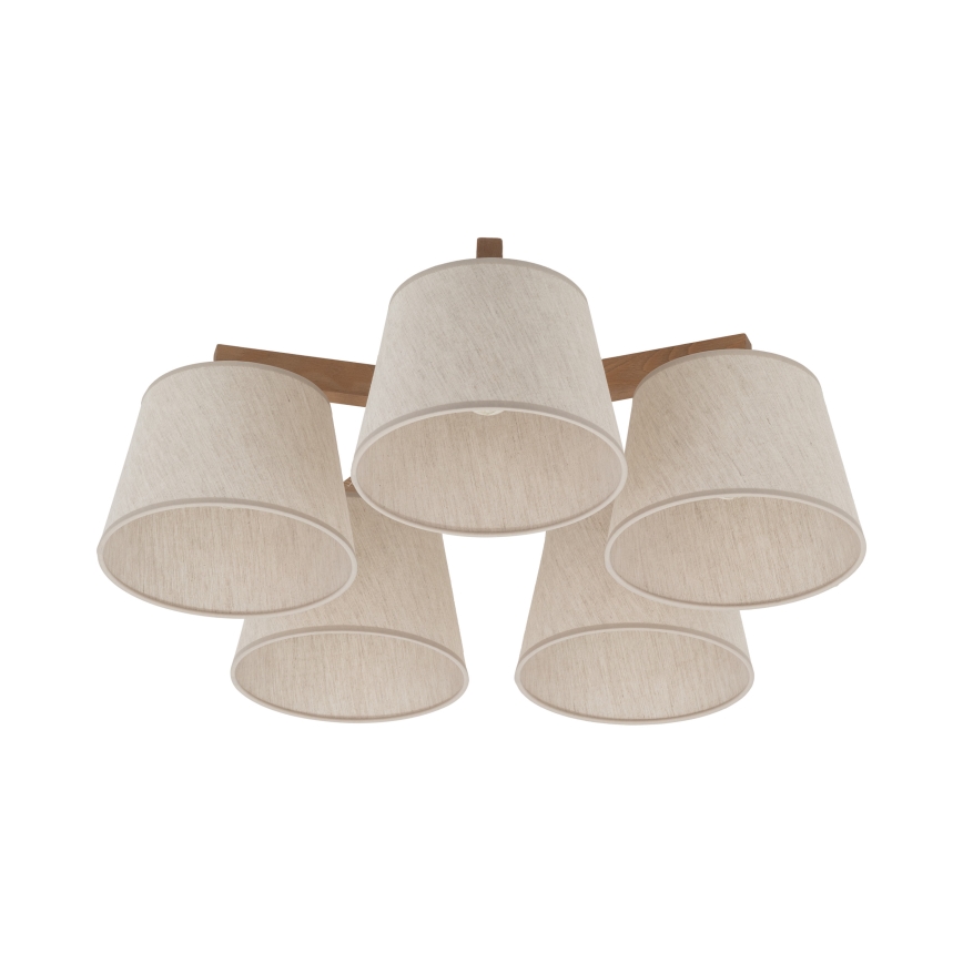 BRILAGI - Lampadario LED a plafone LATTE SABIA 5xE27/15W/230V pino/crema