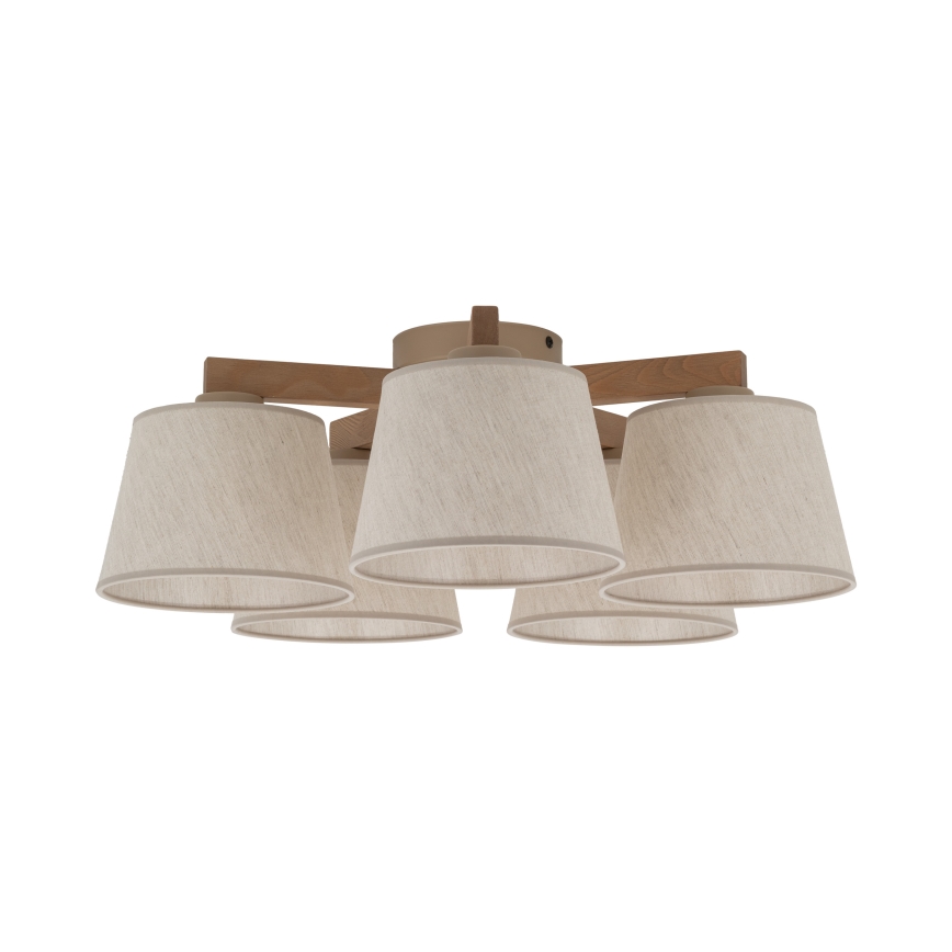 BRILAGI - Lampadario LED a plafone LATTE SABIA 5xE27/15W/230V pino/crema