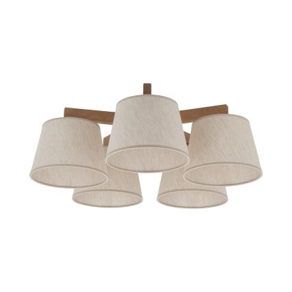 BRILAGI - Lampadario LED a plafone LATTE SABIA 5xE27/15W/230V pino/crema