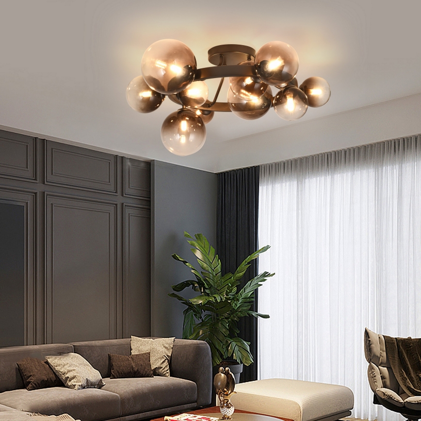 Brilagi - Lampadario LED a plafone MILLA 10xG9/3W/230V marrone/marrone fumé