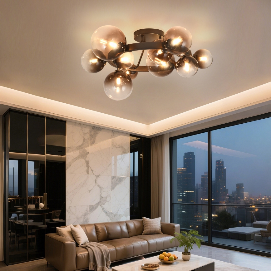 Brilagi - Lampadario LED a plafone MILLA 10xG9/3W/230V marrone/marrone fumé