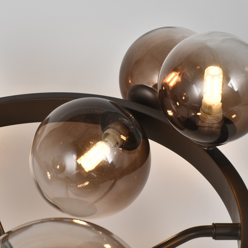 Brilagi - Lampadario LED a plafone MILLA 10xG9/3W/230V marrone/marrone fumé