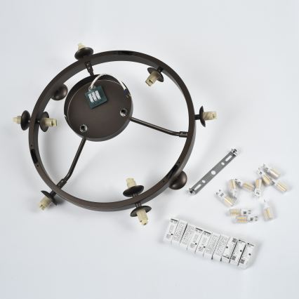 Brilagi - Lampadario LED a plafone MILLA 10xG9/3W/230V marrone/marrone fumé