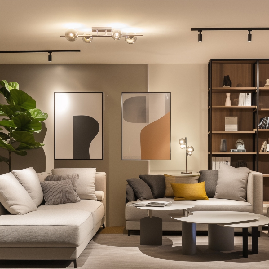 Brilagi - Lampadario LED a plafone MILLA 4xG9/3W/230V nero cromato/fumé