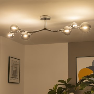 Brilagi - Lampadario LED a plafone MISTEL 6xG9/3W/230V nero cromato/fumé