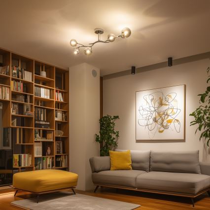 Brilagi - Lampadario LED a plafone MISTEL 6xG9/3W/230V nero cromato/fumé