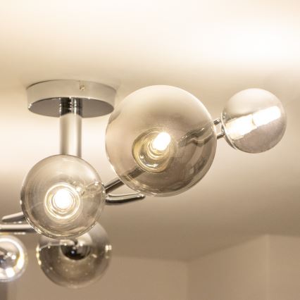 Brilagi - Lampadario LED a plafone MISTEL 6xG9/3W/230V nero cromato/fumé