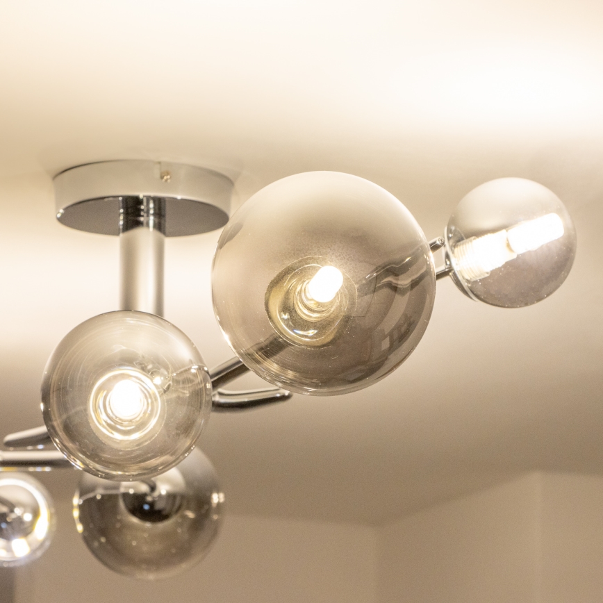 Brilagi - Lampadario LED a plafone MISTEL 6xG9/3W/230V nero cromato/fumé