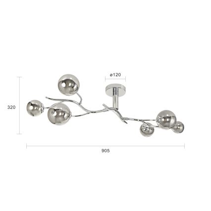 Brilagi - Lampadario LED a plafone MISTEL 6xG9/3W/230V nero cromato/fumé