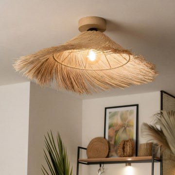 Brilagi - Lampadario LED a soffitto CERIA BOHO 1xE27/40W/230V Ø 100 cm rattan/rovere