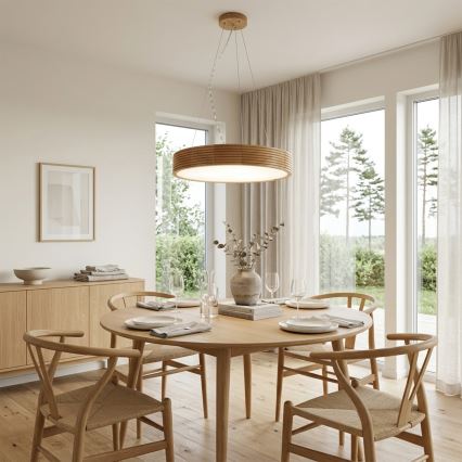 Brilagi - Lampadario LED a sospensione CARVALHO MODERN 3xE27/60W/230V rovere Ø 47,5 cm