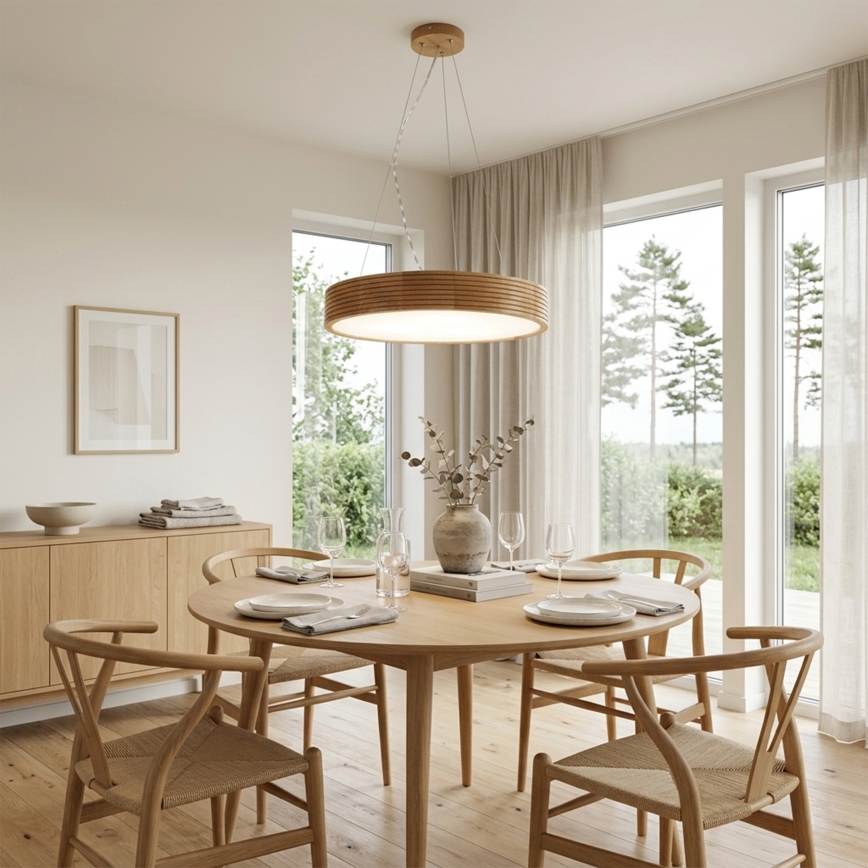 Brilagi - Lampadario LED a sospensione CARVALHO MODERN 3xE27/60W/230V rovere Ø 47,5 cm