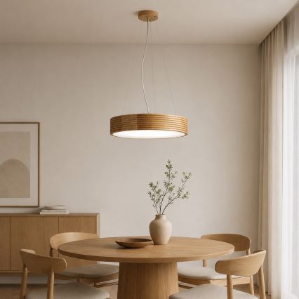 Brilagi - Lampadario LED a sospensione CARVALHO MODERN 3xE27/60W/230V rovere Ø 47,5 cm