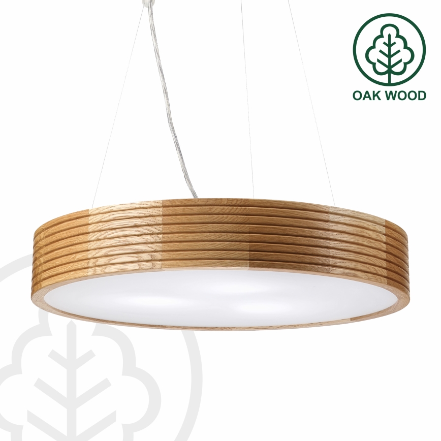 Brilagi - Lampadario LED a sospensione CARVALHO MODERN 3xE27/60W/230V rovere Ø 47,5 cm
