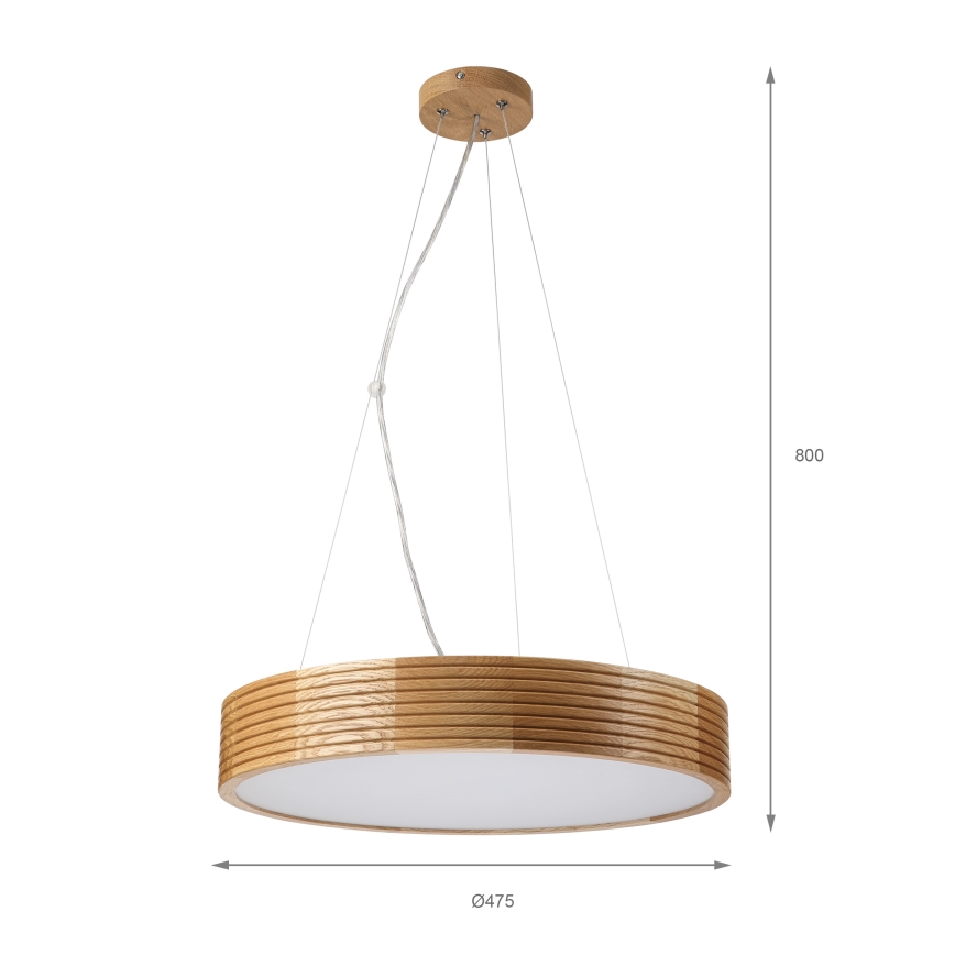 Brilagi - Lampadario LED a sospensione CARVALHO MODERN 3xE27/60W/230V rovere Ø 47,5 cm