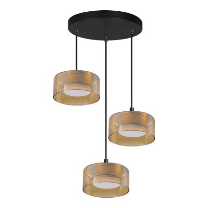 Brilagi - Lampadario LED a sospensione con cavo AURA LUX 3xGX53/13W/230V nero/oro