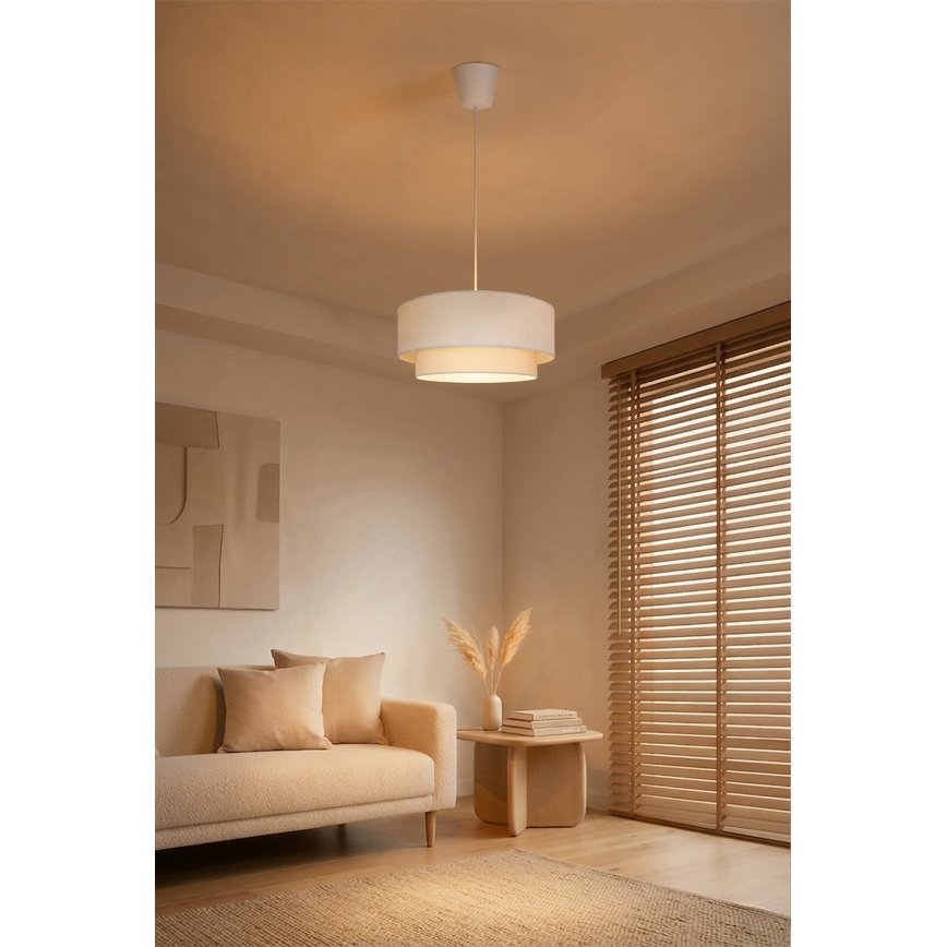Brilagi - Lampadario LED a sospensione con cavo BOHO ECO 1xE27/10W/230V Ø 40 cm colore crema
