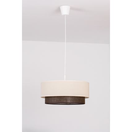 Brilagi - Lampadario LED a sospensione con cavo BOHO STYLE 1xE27/15W/230V Ø 40 cm crema/marrone
