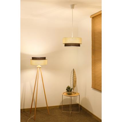 Brilagi - Lampadario LED a sospensione con cavo BOHO STYLE 1xE27/15W/230V Ø 40 cm crema/marrone