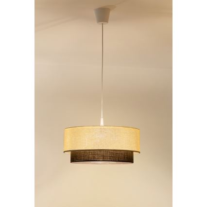 Brilagi - Lampadario LED a sospensione con cavo BOHO STYLE 1xE27/15W/230V Ø 40 cm crema/marrone